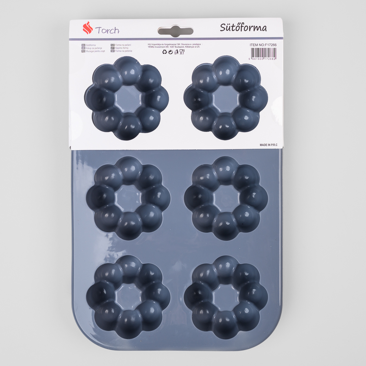 Silikónová forma mini bábovky - sivá